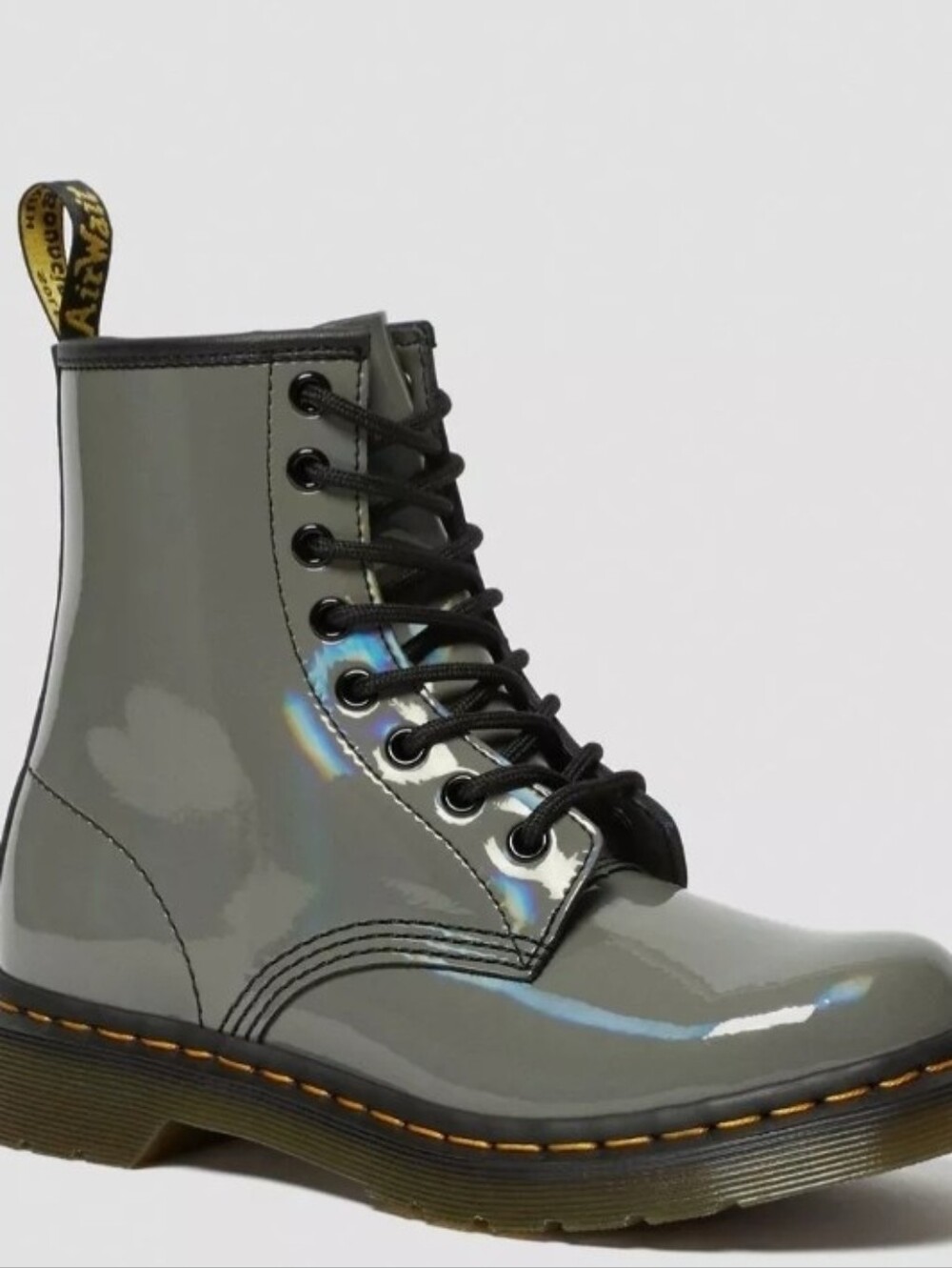 Doc Marten Original 1460 YS Patent Lamper 8 Eye Boots In Rainbow Gunmetal